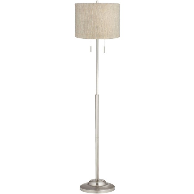 Tall Brushed Nickel Silver Metal Gold Silver Drum Shade For Living Room Bedroom Office House Home