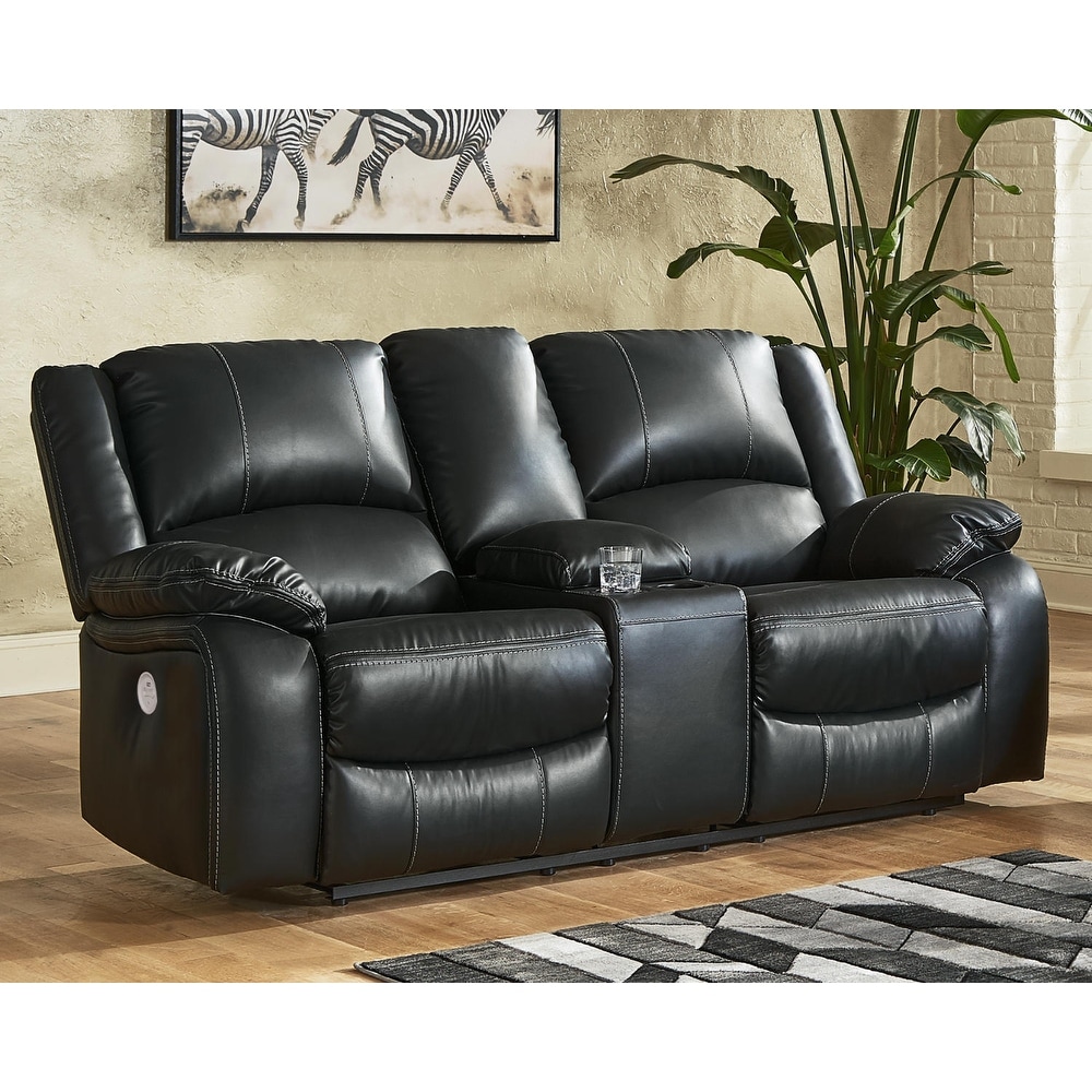 Signature Design by Ashley Calderwell Double Power Reclining Loveseat w/ Console   78\