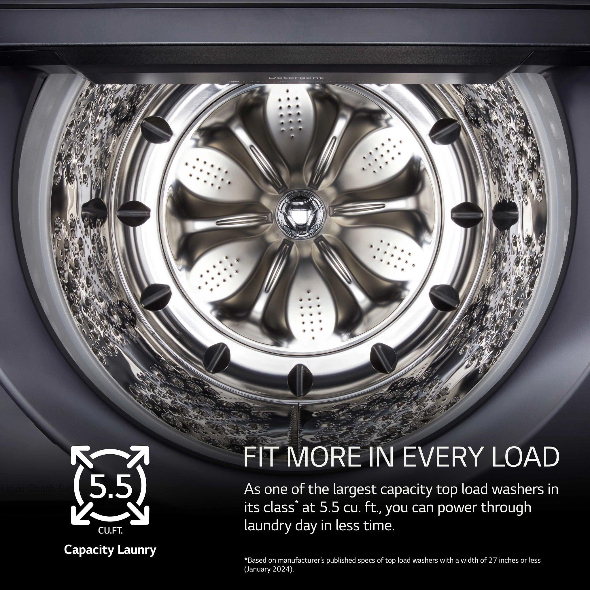 Lg WT8400CB 5.5 Cu. Ft. Mega Capacity Smart Top Load Washer With Easyunload™ & Ai Sensing