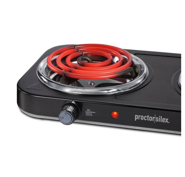 Proctor Silex Electric Double Burner Cooktop 34115