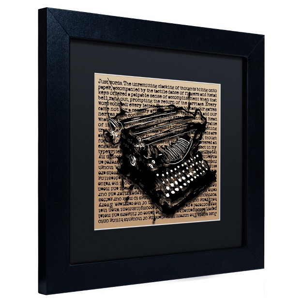 Trademark Fine Art roderick Stevens x27 three quarter Typewriter x27 Matted Framed Art