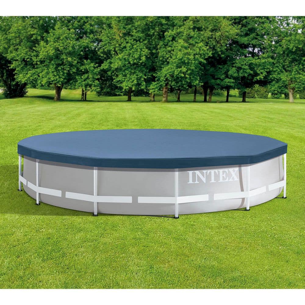 INTEX 12 ft. x 2.5 ft. Metal Frame Above Ground Pool with Filter and Accessories, Round 28065E + 28002E + 28211EH + 28031E