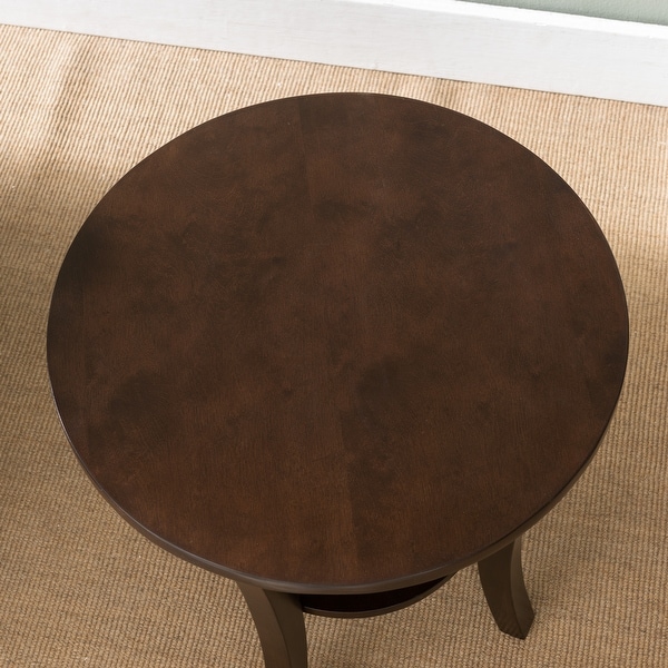 Leick Home Round Side Table with Shelf