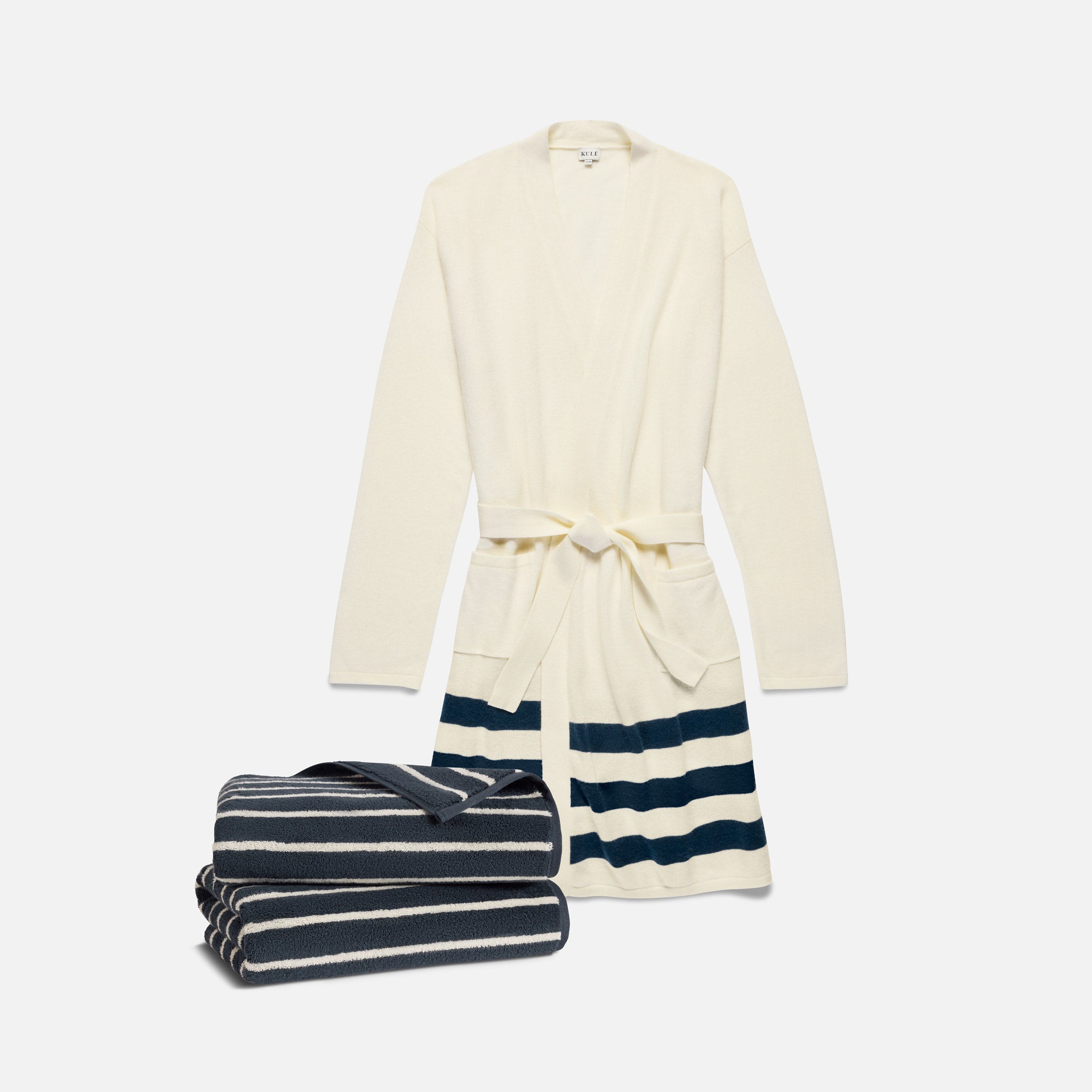 KULE Cashmere Blend Robe and Towel Bundle