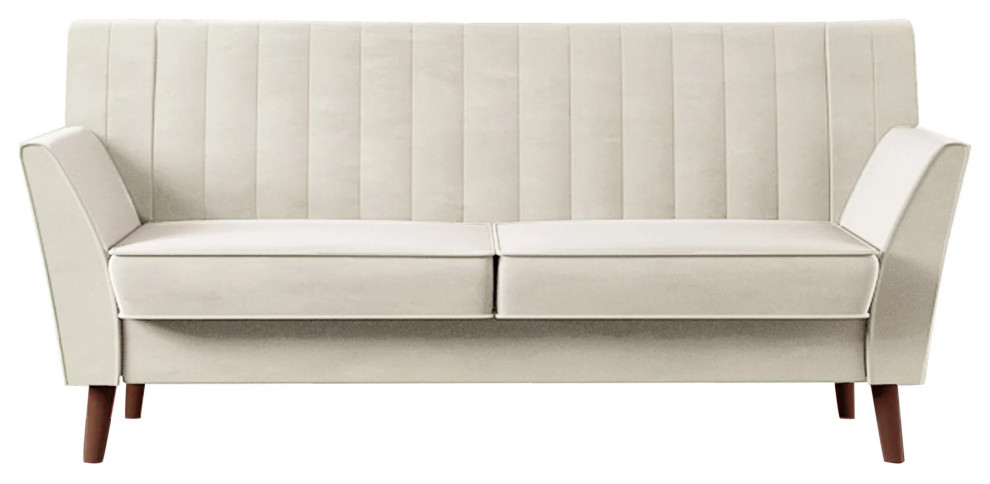 Contemporary Loveseat  Velvet Seat With Tufted Back  ampAngled Arms   Contemporary   Loveseats   by Declusia  Houzz