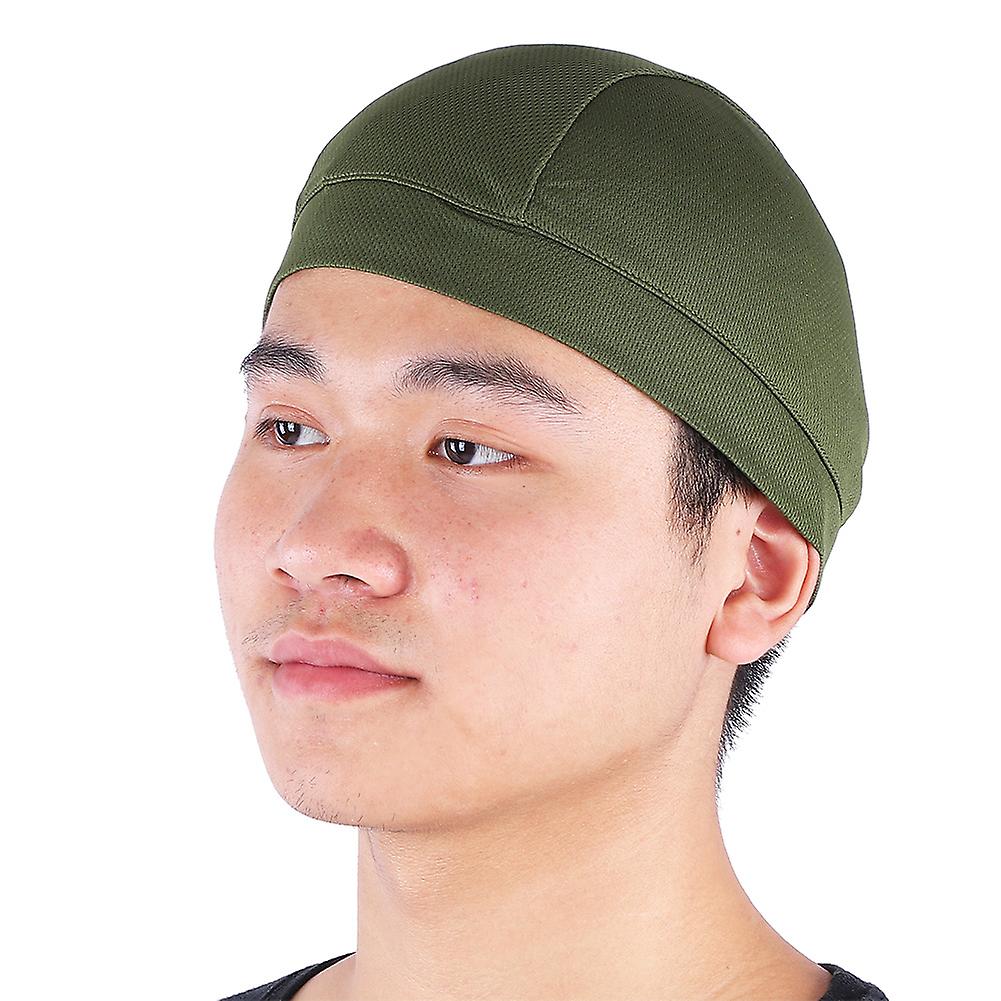 Men Women Under Helmet Liner Cap Outdoor Sport Cycling Bicycle Skull Hat Army Green