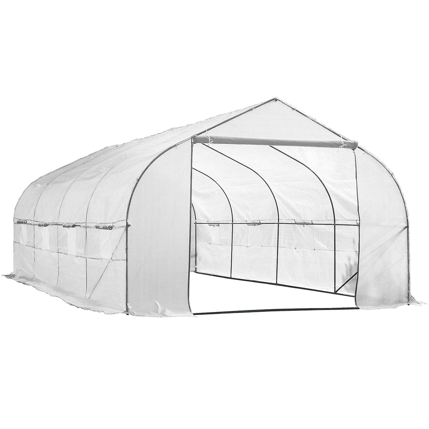 20ft Portable Walk-In Garden Greenhouse Outdoor Green House for Fruits， Vegetables， Plants， and Flowers - 20' Long x 10' Wide x 7' High