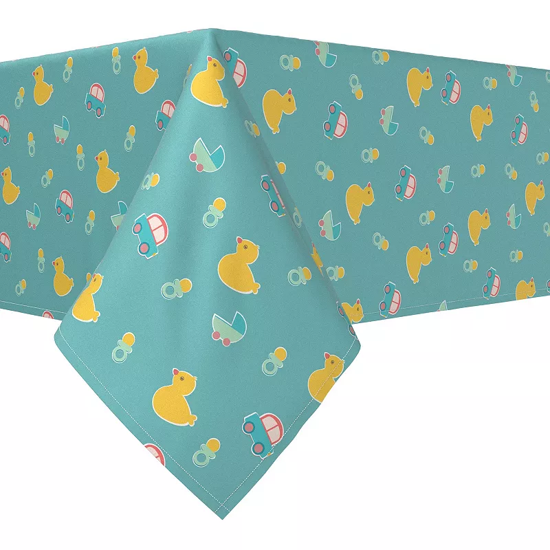 Rectangular Tablecloth， 100% Cotton， 52x120， Little Ducks Design