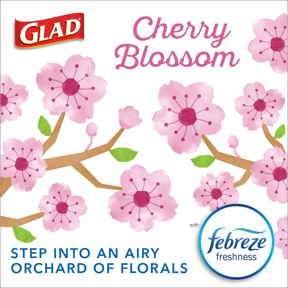 Glad 4 Gal. Cherry Blossom Drawstring OS Trash Bags (34-Count) 1258779274