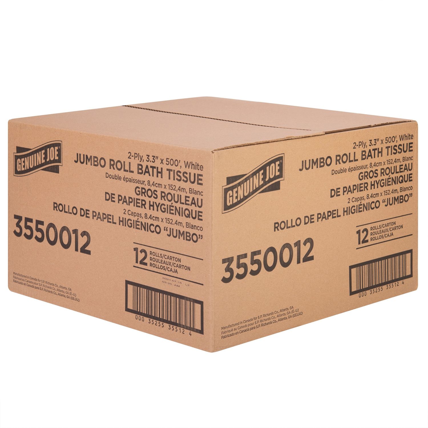 Jumbo Jr Dispenser Bath Tissue Roll by Genuine Joe GJO3550012