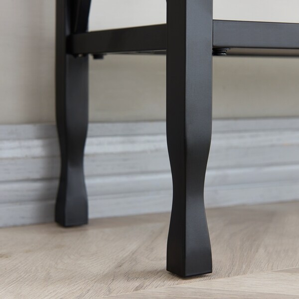 Gray/Matte Black X Design Mixed Wood and Metal Hall Console