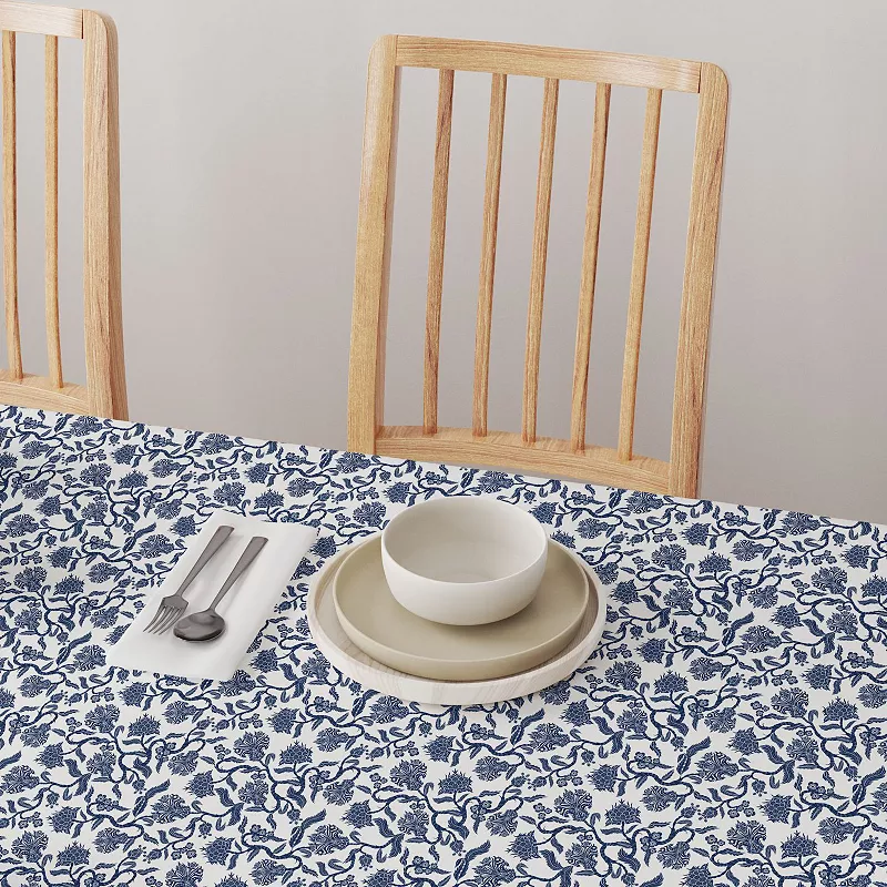 Square Tablecloth， 100% Cotton， 52x52， Floral 182