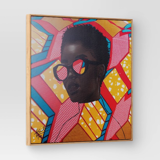 X Pattern Portrait By Adekunle Adeleke Framed Wall Canvas