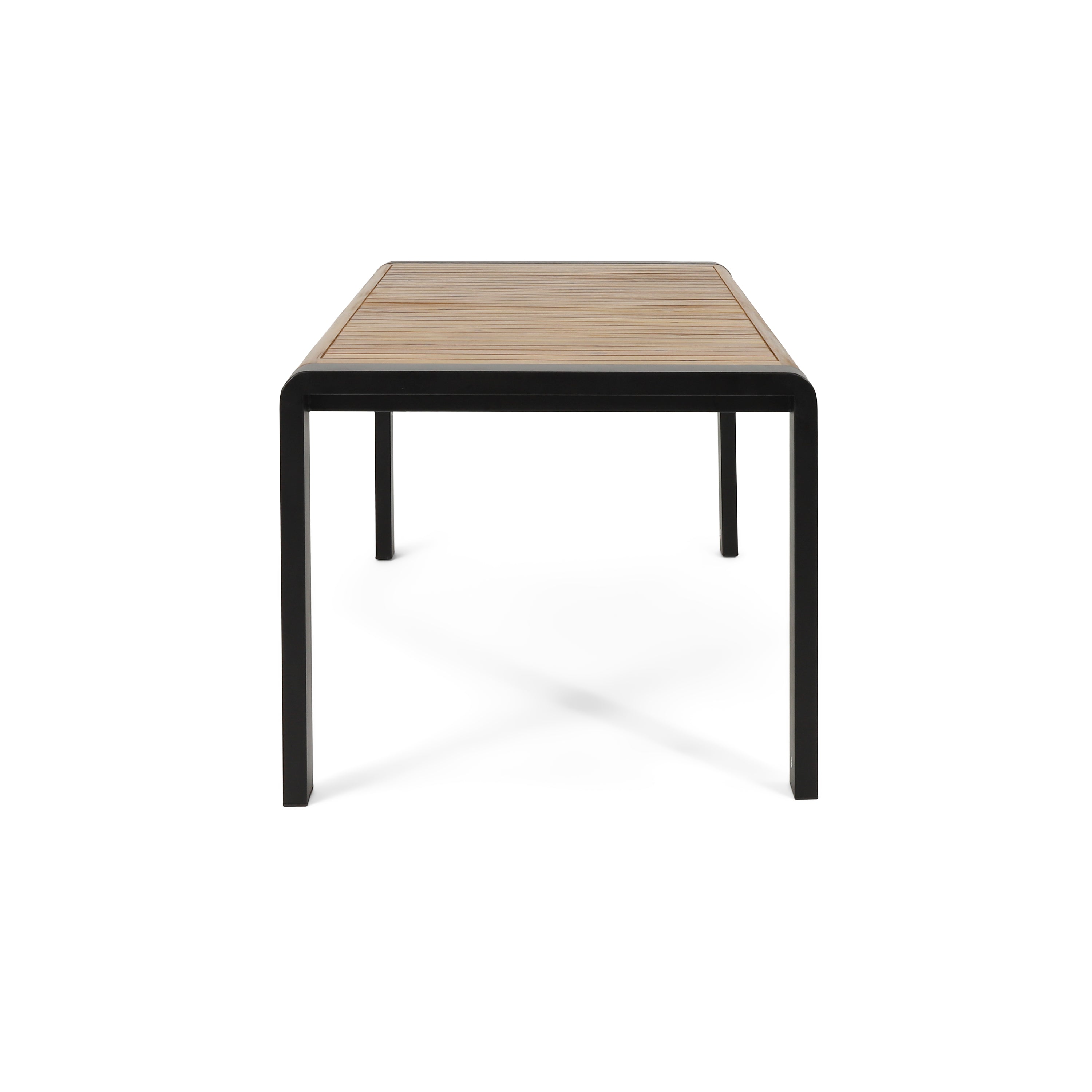 Roseland Outdoor Acacia Wood Dining Table, Teak and Black