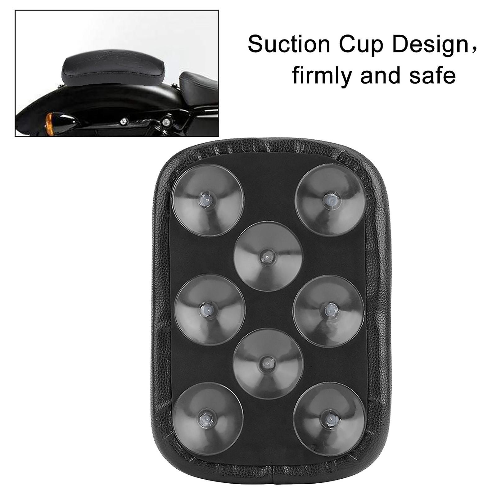 Motorcycle Suction Cup Rear Pillion Passenger Pad Seat For Bobber Chopper (#4