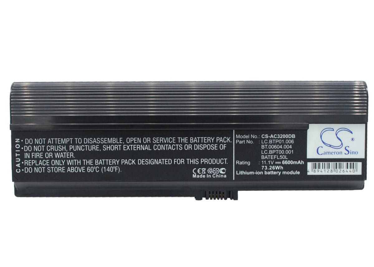 Acer Acer TravelMate 3000 AS36802682 Aspir 6600mAh Replacement Battery BatteryClerkcom Laptop and Notebook