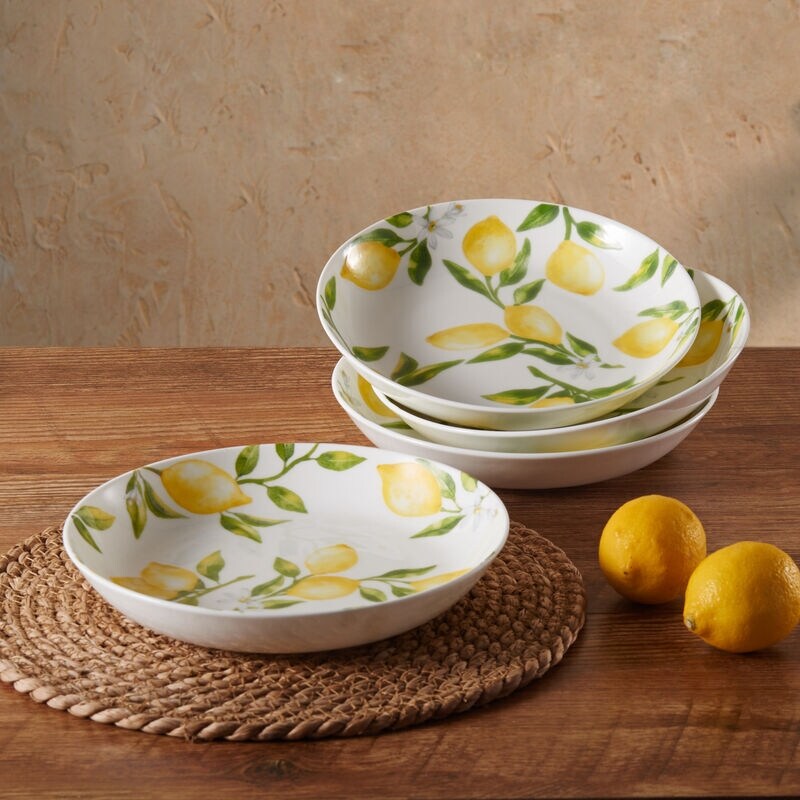 Mikasa Lemons 8.5In Pasta Bowl  Set of 4