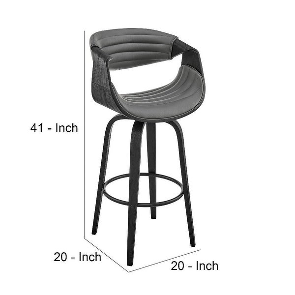 Swivel Bar Stool with Leatherette Bucket Seat - 20 L x 20 W x 41 H Inches