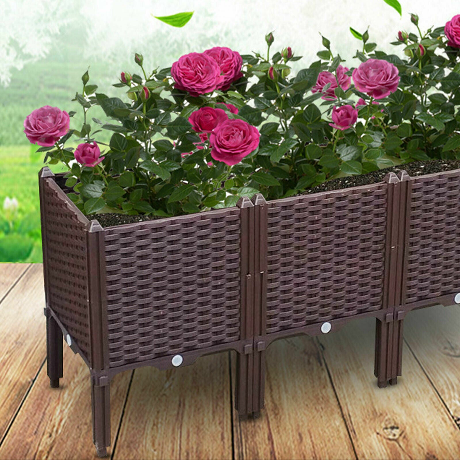 CNCEST Raised Elevated Garden Bed Planter Box Kit Vegetables Outdoor Plant Herbs