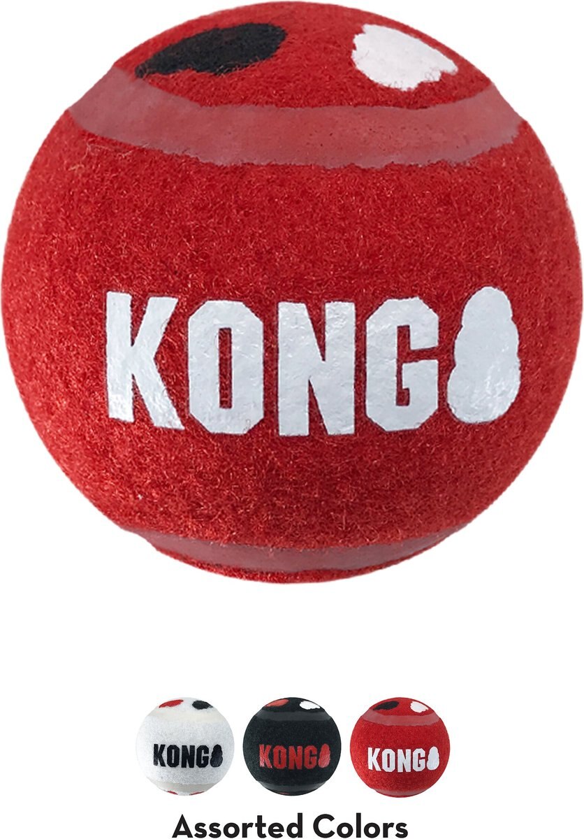 KONG Signature Sport Balls Dog Toy， Red