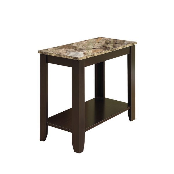 Cappuccino Marble Top Rectangular Side Accent Table