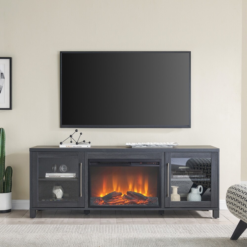 Quincy TV Stand with Fireplace Insert