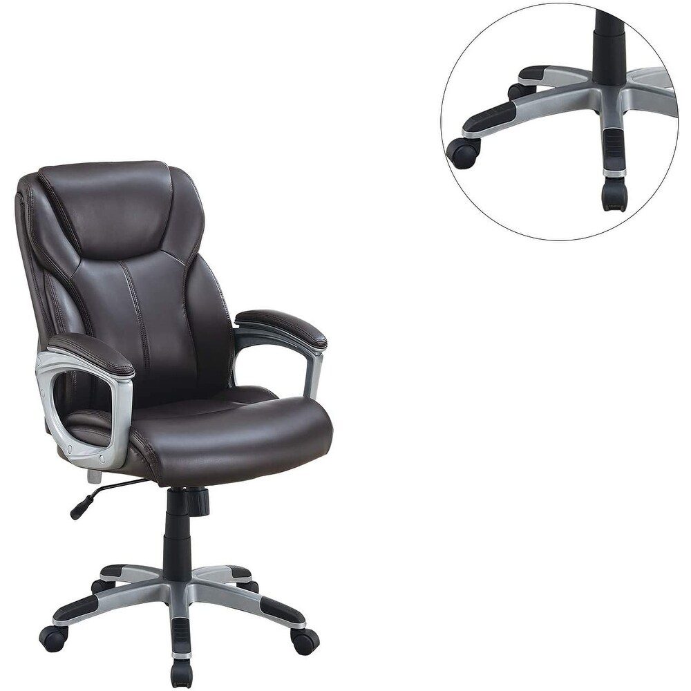 Office High Back Leather Chair Ergonomic Height Adjustable Desk Chair Executive Conference Task Chair with Lumbar Support