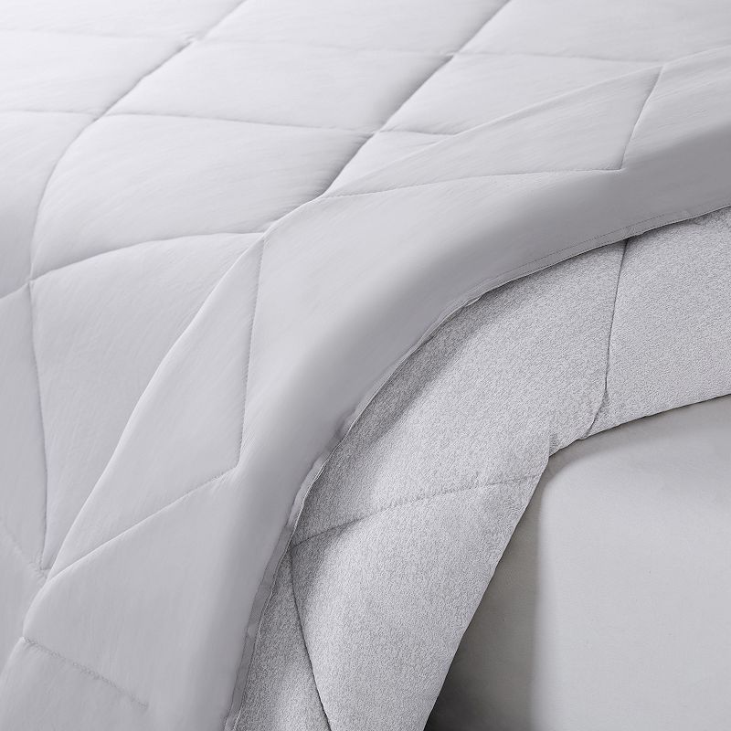 Serta SuperSoft Washed Solid to Print Cooling Comforter Set with Sheets