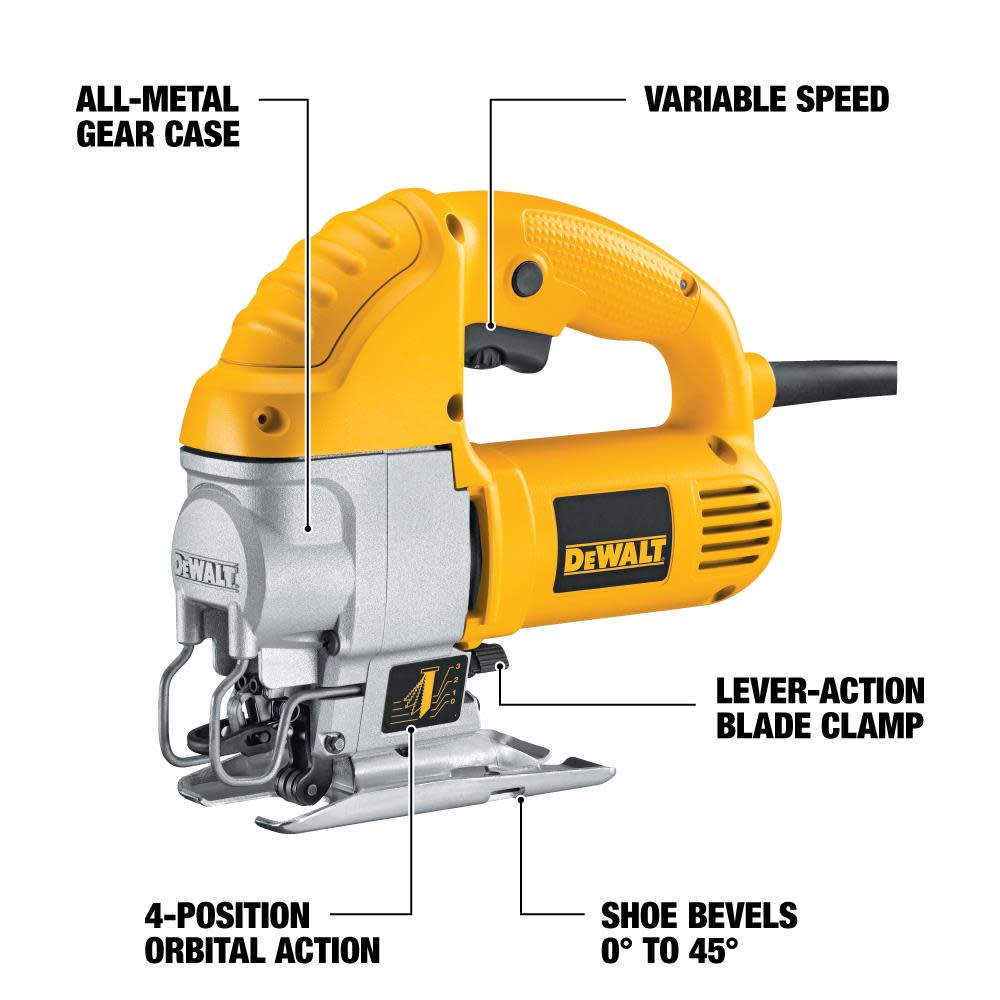 DEWALT HEAVY-DUTY COMPACT JIG SAW KIT (DW317K) ;