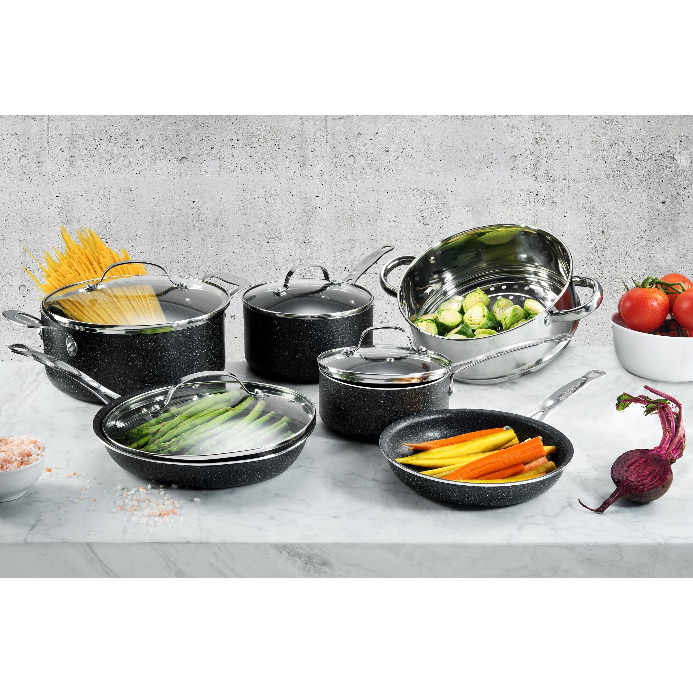 15 Piece Non-stick Cookware， Dishwasher Safe， Pots and Pans