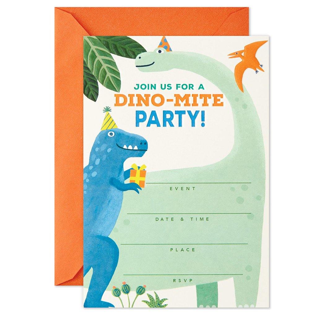 Hallmark  Dino-Mite Party Invitations, Pack of 10