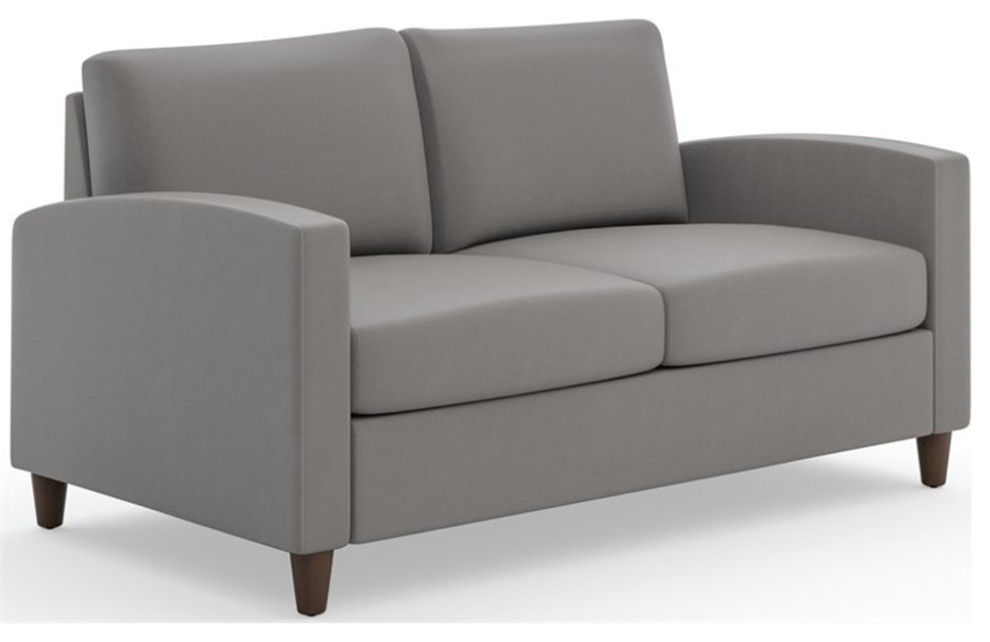 Pemberly Row Contemporary Gray Fabric Loveseat   Transitional   Loveseats   by Homesquare  Houzz