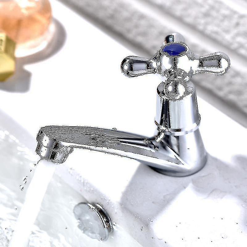 Single Cold Water Tap Water Tap， Chrome Single Cold Tap Basin Water Tap， For Home Bathroom Toilet Sink Basin Kitchen A