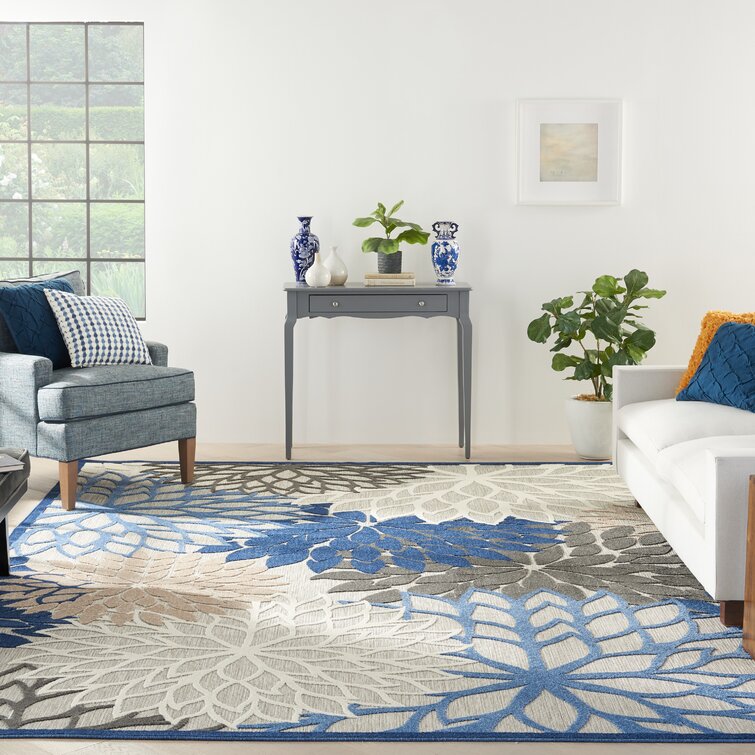 Rosario Navy/Ivory/Taupe Indoor/Outdoor Rug