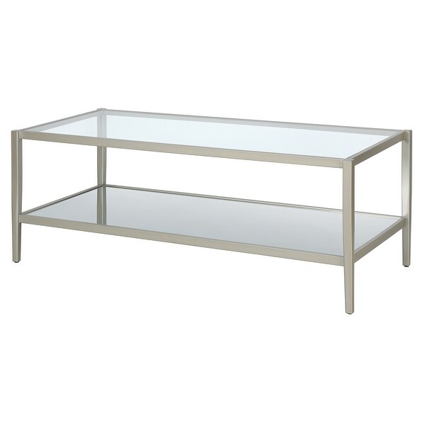 Hera 45'' Wide Rectangular Coffee Table with Mirror Shelf