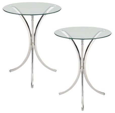 (Set of 2) Glass Top End Table in Chrome   Contemporary   Side Tables And End Tables   by Homesquare  Houzz