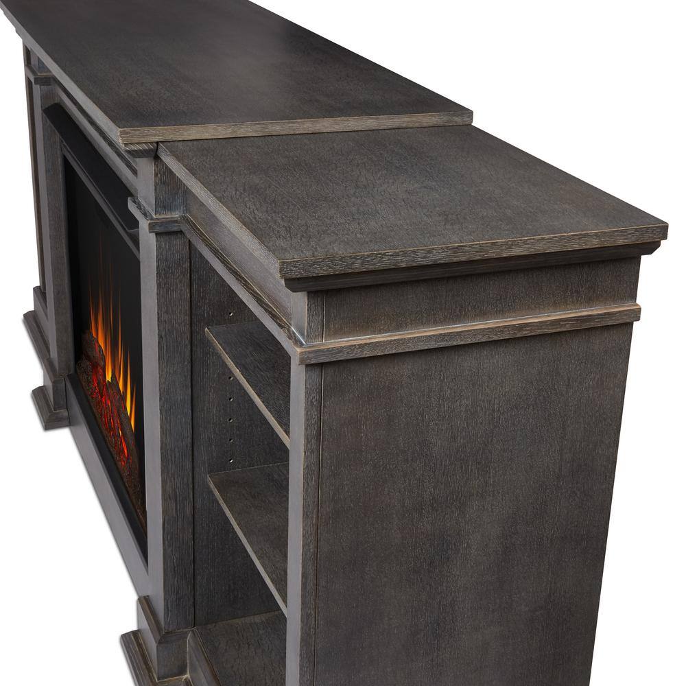 Real Flame Eliot Grand 81 in. Electric Fireplace TV Stand Entertainment Center in Antique Gray 1290E-AGR