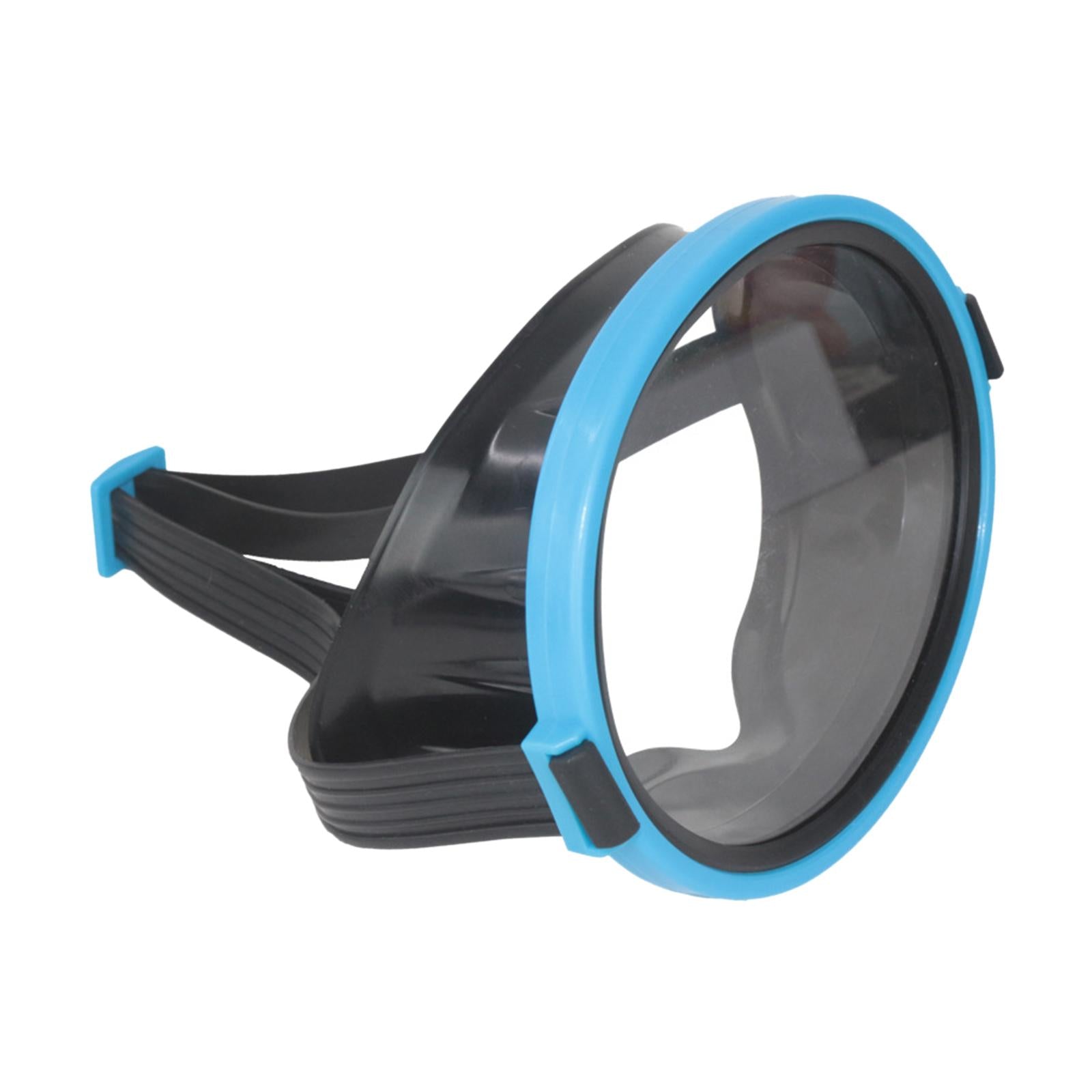 Oval Free Diving Fog Single Lens Swim Goggles Blue