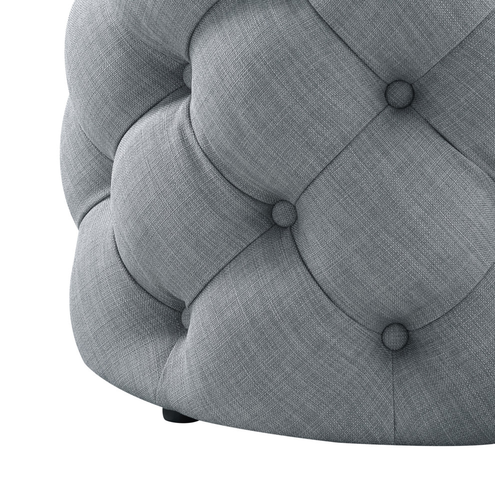 Jessica over Tufted Round 1 Pc Ottoman   Transitional   Footstools And Ottomans   by Inspired Home  Houzz