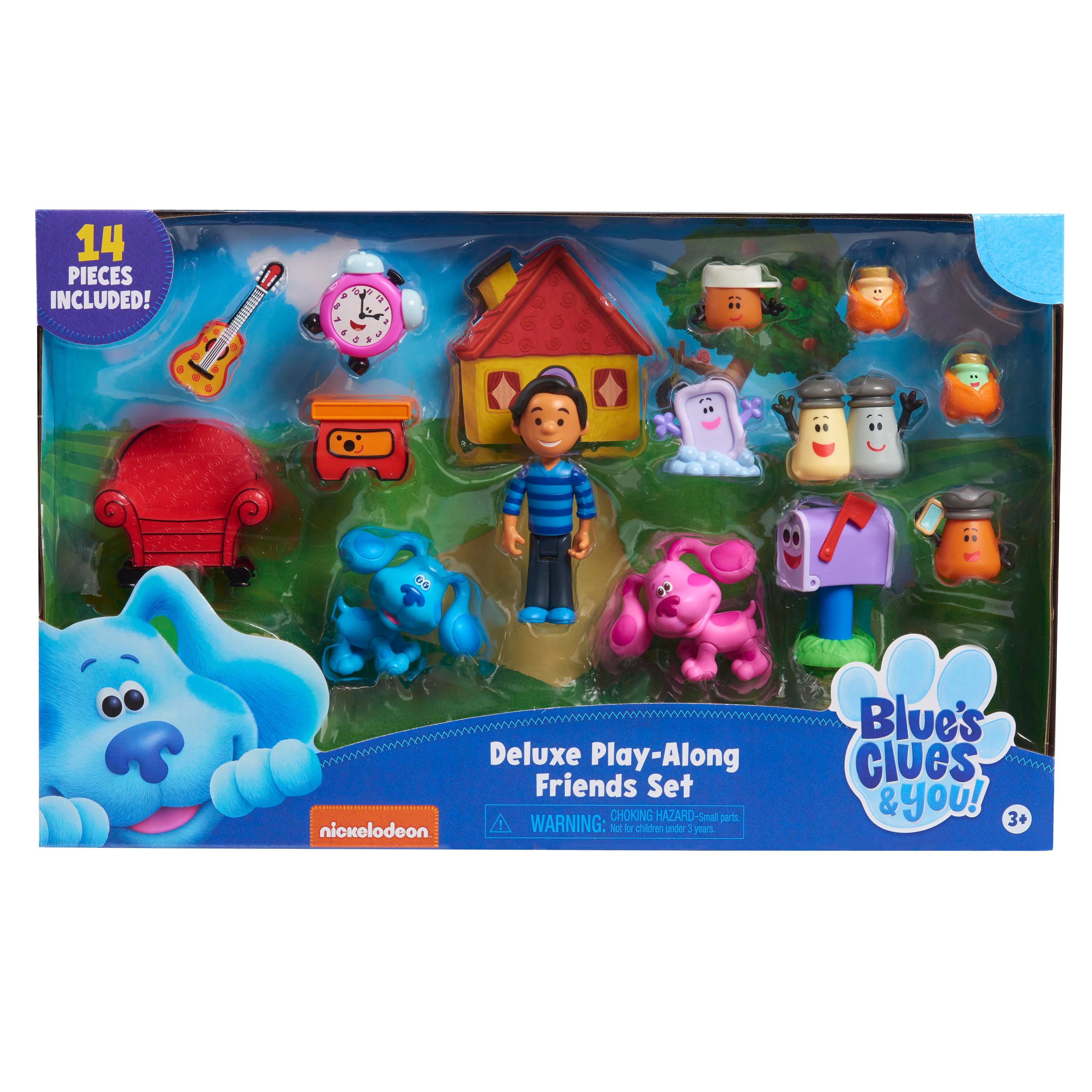 Blue's Clues and You! Deluxe Play-Along Friends Set， 14-Piece Figure Set，  Kids Toys for Ages 3 Up， Gifts and Presents