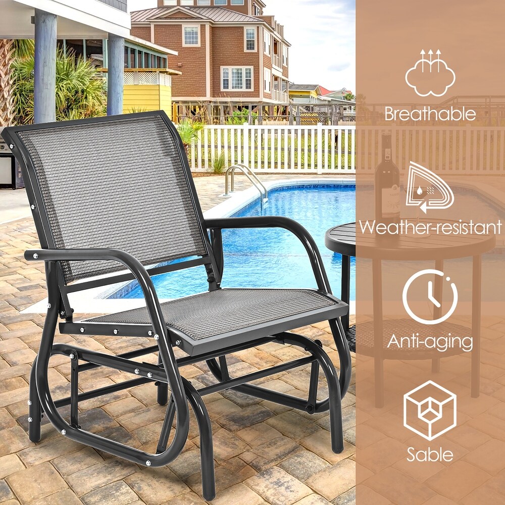 Swing Glider Chair Comfortable Patio Chair Garden Porch Backyard