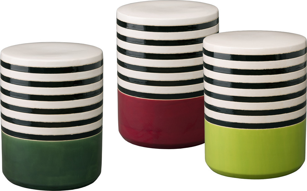 Stripe Garden Stool   Contemporary   Accent And Garden Stools   by HedgeApple  Houzz