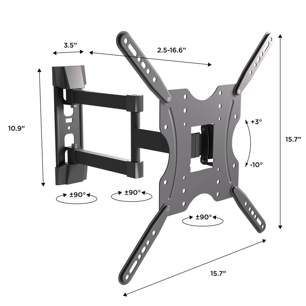 ProMounts Articulating Extending Wall TV Mount for 23-55'' TVs up to 88lbs Fully Assembled Easy Install Low Profile TV Brackets OMA4401