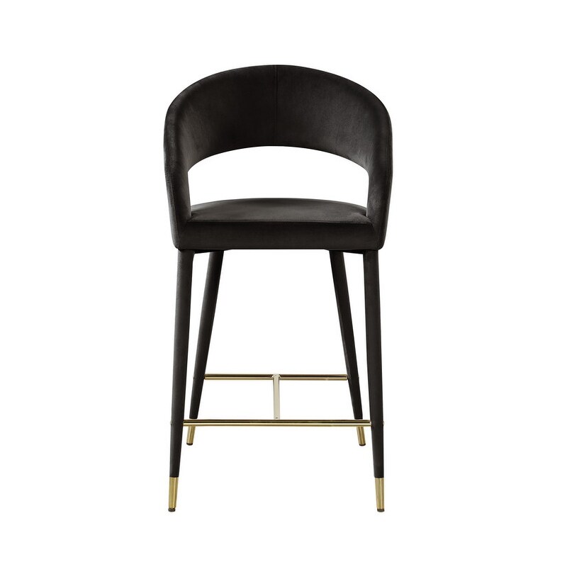 Best Master Furniture Samson Contemporary Velvet Upholstered Bar Stool with Gold Accent (Set of 2)