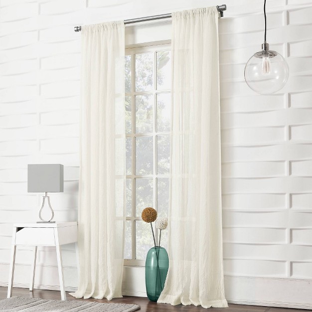 1pc Sheer Avril Crushed Textured Window Curtain Panel No 918