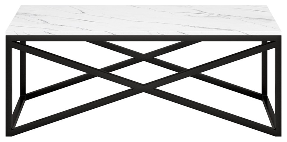 Henn ampHart 46 quotBlackened Bronze Metal Coffee Table   Transitional   Coffee Tables   by Homesquare  Houzz