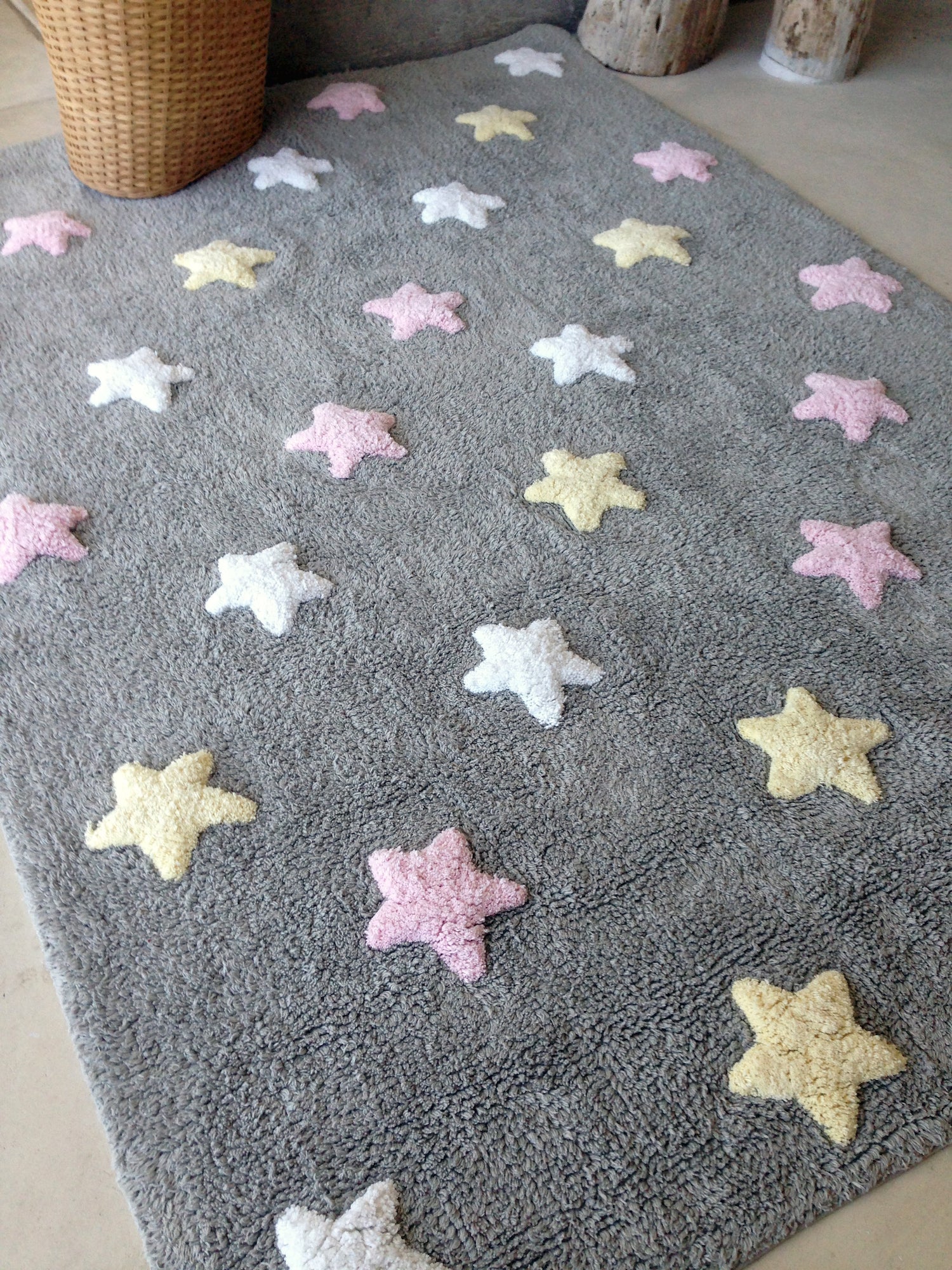 Estrellas Tricolor Gris Rug