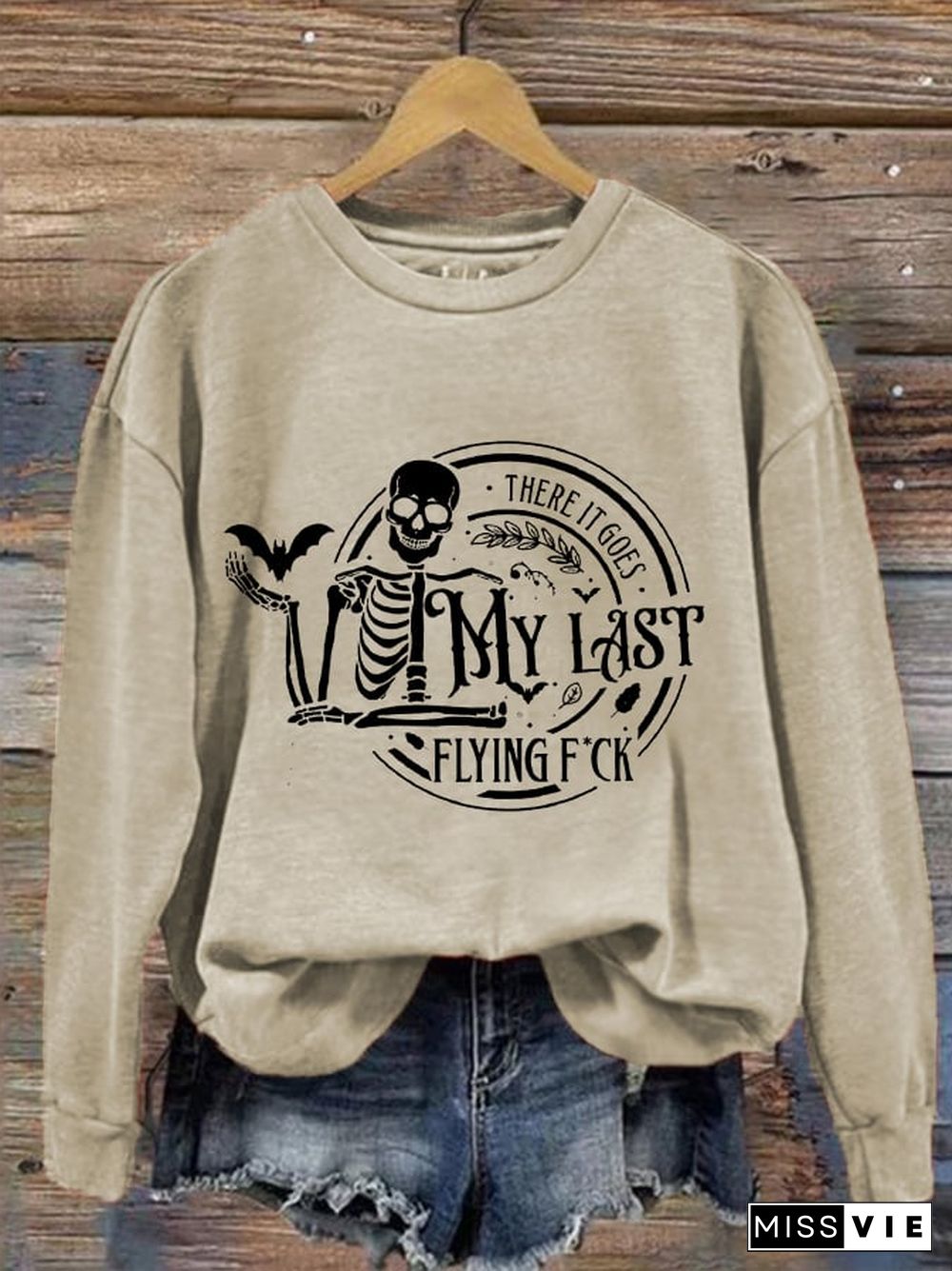 Women's Funny Halloween There It Goes, My Last Flying F*ck Casual Sweatshirt