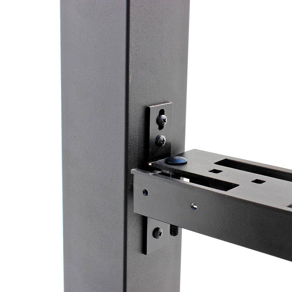 Slipfence 1.5 in. x 3 in. x 92 in. Black Aluminum Vertical Fence Stringer Kit Includes 2 Stringers 4 Brackets and All Fasteners SF2-VSK92