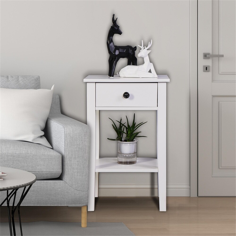 TiramisuBest Bathroom Floor standing Storage Table have a Drawer